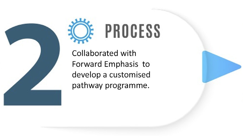 Process: Collaborate with Forward Emphasis to develop a customised pathway programme.